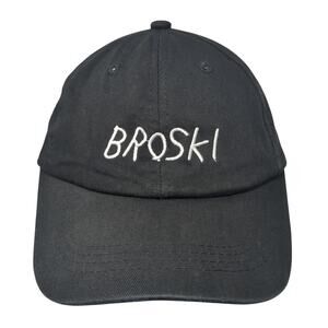 Broski Slideback Baseball Cap Black One Size Adjustable Embroidered Carbon